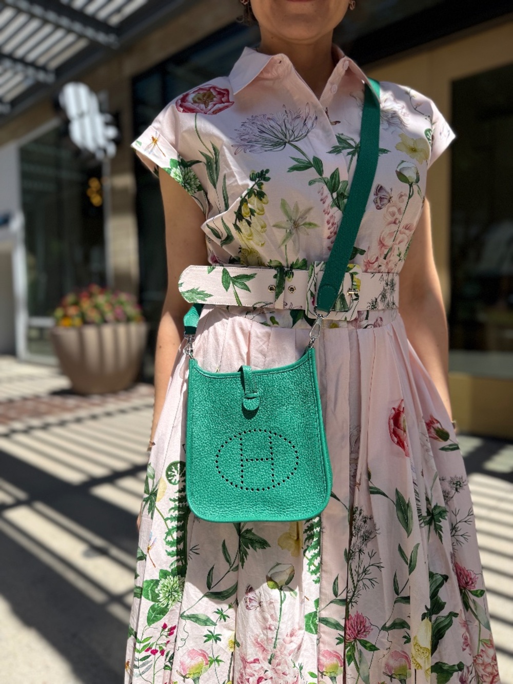 HERMES Mini Evelyne TPM 16 Vert Vertigo Green Leather Crossbody Bag New